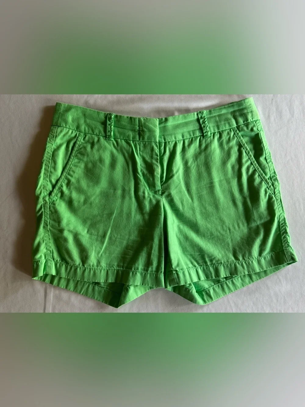 J.Crew Chino Broken-In Shorts Size 0 Mint Green Cotton Casual Preppy